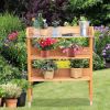 Garden Wooden Potting Bench Work Station with Hook