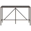 Bar Table with Glass Top Brown 70.9"x27.6"x43.3" Poly Rattan