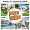 47 Gallon Acacia Wood Storage Bench Box for Patio Garden Deck