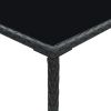 Patio Bar Table Black 27.6"x27.6"x43.3" Poly Rattan and Glass