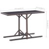 Patio Table Brown 43.3"x20.9"x28.3" Glass and Poly Rattan