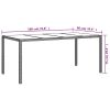 Patio Table Black 74.8"x35.4"x29.5" Tempered Glass and Poly Rattan