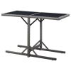 Patio Table Anthracite 43.3"x20.9"x28.3" Glass and Poly Rattan