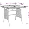 Patio Table Black 27.6"x27.6"x28.3" Poly Rattan & Solid Acacia Wood