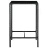 Patio Bar Table Black 27.6"x27.6"x43.3" Poly Rattan and Glass