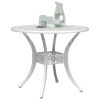 Patio Table White Ø35.4"x29.5" Cast Aluminum