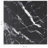 Table Top Black 15.7"x15.7" 0.2" Tempered Glass with Marble Design