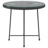 Dining Table Black Ø31.5" Tempered Glass and Steel