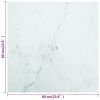 Table Top White 23.6"x23.6" 0.2" Tempered Glass with Marble Design