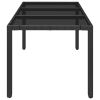 Patio Table with Glass Top Black 59.1"x35.4"x29.5" Poly Rattan