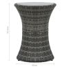 Patio Side Table Drum Shape Gray Poly Rattan