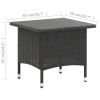 Tea Table Black 19.7"x19.7"x18.5" Poly Rattan