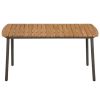 Patio Table 59"x35.4"x28.3" Solid Acacia Wood and Steel