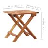 Folding Patio Coffee Table 15.7"x15.7"x15.7" Solid Acacia Wood