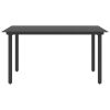 Patio Dining Table Black 59.1"x31.5"x29.1" Steel and Glass