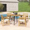 4-Person Acacia Wood Outdoor Dining Table for Garden, Poolside and Backyard