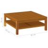 8 Piece Patio Lounge Set with Cream Cushion Solid Acacia Wood