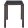 Patio Table Brown 48.4"x23.6"x29.1" Poly Rattan
