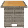 Patio Table Gray 39.4"x19.7"x16.9"/24.8" Solid Wood Acacia&Poly Rattan