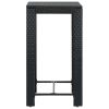 Patio Bar Table Black 23.8"x23.8"x43.5" Poly Rattan