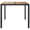 Patio Table 35.4"x35.4"x29.5" Poly Rattan and Acacia Wood Black
