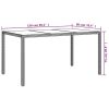 Patio Table 59.1"x35.4"x29.5" Tempered Glass and Poly Rattan Gray