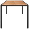 Patio Table Black 98.4"x39.4"x29.5" Poly Rattan