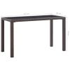 Patio Table Brown 48.4"x23.6"x29.1" Poly Rattan