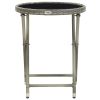 Tea Table Gray 23.6" Poly Rattan and Tempered Glass