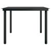Patio Dining Table Black 78.7"x39.4"x29.1" Steel and Glass