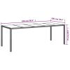 Patio Table Brown 98.4"x39.4"x29.5" Tempered Glass and Poly Rattan
