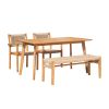 Mauricio 4-Piece Acacia Wood Dining Set with Stacking Chair