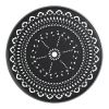 Ø31.50-inch Cast Aluminum Patio Dining Table with Black Frame and Umbrella Hole