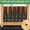 Folding Square Fir Wood Raised Garden Bed with Removable Bottom
