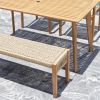 Mauricio 4-Piece Acacia Wood Dining Set with Stacking Chair
