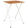 Folding Bistro Table 21.7"x21.3"x28" Solid Wood Acacia and Steel