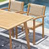 Mauricio 5-Piece Acacia Wood Dining Set with Stacking Chair