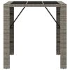 Bar Table with Glass Top Gray 41.3"x31.5"x43.3" Poly Rattan