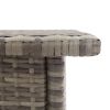 Tea Table Gray 19.7"x19.7"x18.5" Poly Rattan