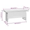 Patio Table Gray 39.4"x19.7"x16.9"/24.8" Solid Wood Acacia&Poly Rattan
