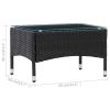 Coffee Table Black 23.6"x15.7"x14.2" Poly Rattan