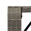 Bar Table with Glass Top Gray 41.3"x31.5"x43.3" Poly Rattan