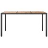 Garden Table 59.1"x35.4"x29.5" Poly Rattan and Acacia Wood Black