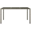 Patio Table 59.1"x35.4"x29.5" Tempered Glass and Poly Rattan Gray