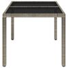 Patio Table with Glass Top Gray 35.4"x35.4"x29.5" Poly Rattan