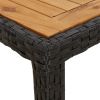 Patio Table Black 98.4"x39.4"x29.5" Poly Rattan