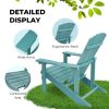 Folding Adirondack Chair Outdoor Wooden Accent Furniture Fire Pit Lounge Chairs for Yard