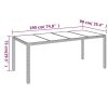 Patio Table with Glass Top Black 74.8"x35.4"x29.5" Poly Rattan