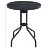 Patio Table Black 23.6" Steel and Glass
