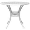 Patio Table White Ø35.4"x29.5" Cast Aluminum